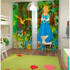 Фотошторы для детской комнаты с эффектом объемного рисунка 3D Белоснежка 155*270см